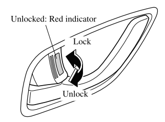 Mazda CX-3. Locking, Unlocking with Door-Lock Knob