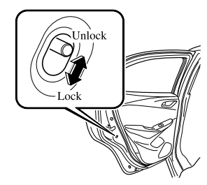 Mazda CX-3. Rear Door Child Safety Locks