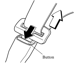 Mazda CX-3. Unfastening the Seat Belt and Front Shoulder Belt Adjuster